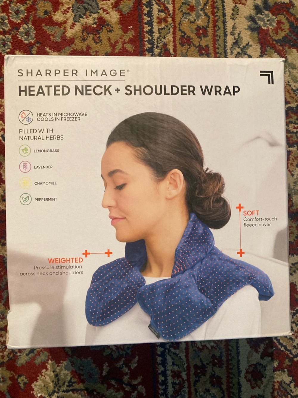 Sharper Image Heated Neck & Shoulder Wrap - Blue NWT